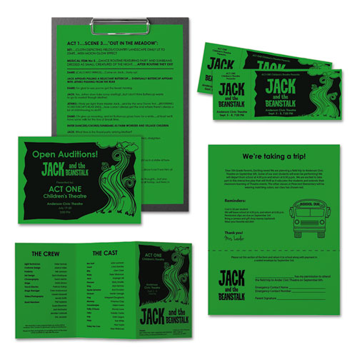 Image of Astrobrights® 22541 Color Paper, 24 lb Bond Weight, 8.5 x 11, Gamma Green, 500 Sheets/Ream