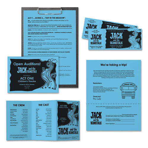 Image of Astrobrights® 22523 Color Paper, 24 lb Bond Weight, 11 x 17, Lunar Blue, 500/Ream