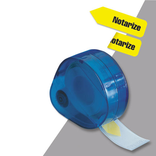 Image of Redi-Tag® 60435 Arrow Message Page Flags In Dispenser, "notarize", Yellow, 120 Flags/dispenser