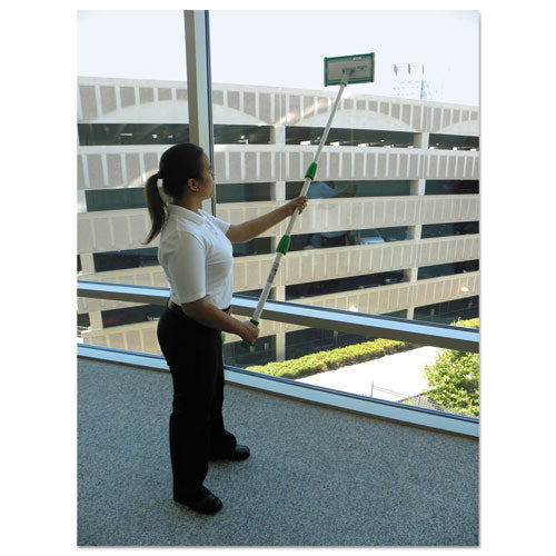 Image of Unger® CK053 SpeedClean Window Cleaning Kit, 6 ft to 6.6 ft, Extension Pole With 8" Pad Holder, Silver/Green
