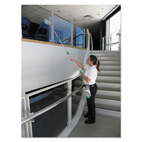Image of Unger® CK053 SpeedClean Window Cleaning Kit, 6 ft to 6.6 ft, Extension Pole With 8" Pad Holder, Silver/Green