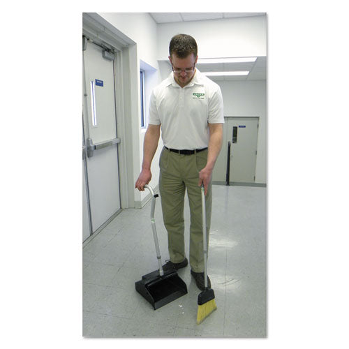 Image of Unger® EDTBG Telescopic Ergo Dust Pan with Broom, 12 x 45, 45" Handle, Metal/Vinyl, Gray/Silver