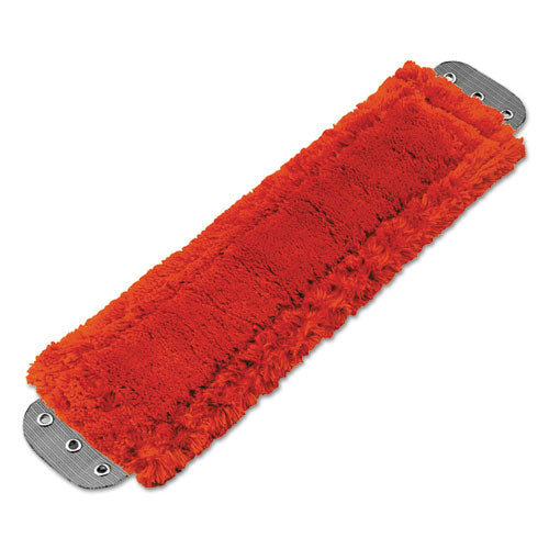 Image of Unger® MM40R SmartColor Thick-Pile Restroom MicroMop Pads, Microfiber, Heavy-Duty, 16 x 5, Red