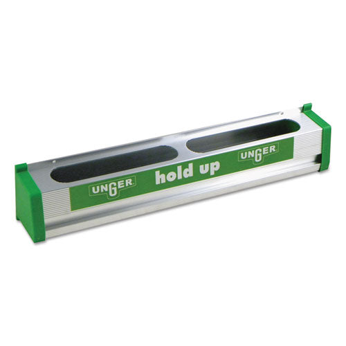 Image of Unger® HU450 Hold Up Aluminum Tool Rack, 18w X 3.5d X 3.5h, Aluminum/green