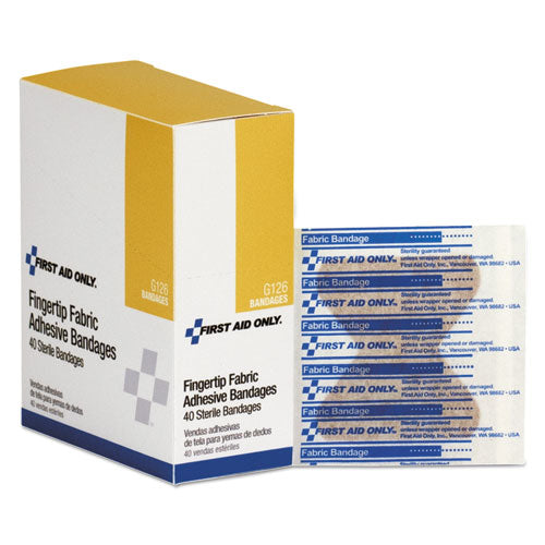 Image of First Aid Only Fingertip Bandages, Sterilized, 1.88 x 2, 40/Box