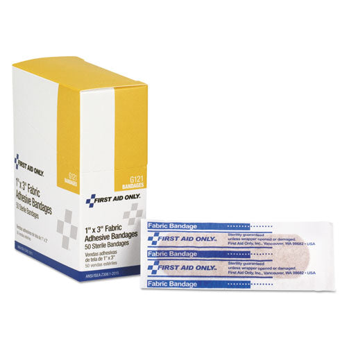 Image of First Aid Only G121 Fabric Bandages, 1 X 3, 50/box