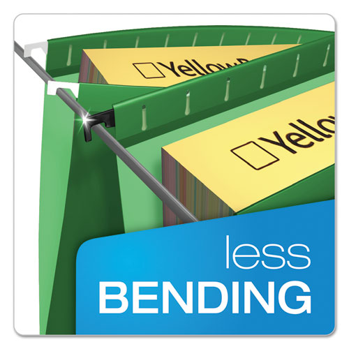 Image of Pendaflex® 6152 1/5 BGR SureHook Hanging Folders, Letter Size, 1/5-Cut Tabs, Bright Green, 20/Box