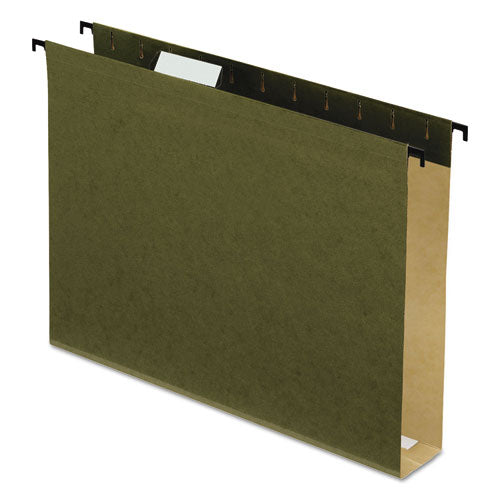 Image of Pendaflex® 6152X2 Extra-Capacity SureHook Hanging Folders, 2" Capacity, Letter Size, 1/5-Cut Tabs, Standard Green, 20/Box