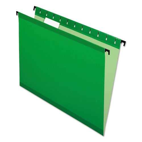 Image of Pendaflex® 6152 1/5 BGR SureHook Hanging Folders, Letter Size, 1/5-Cut Tabs, Bright Green, 20/Box