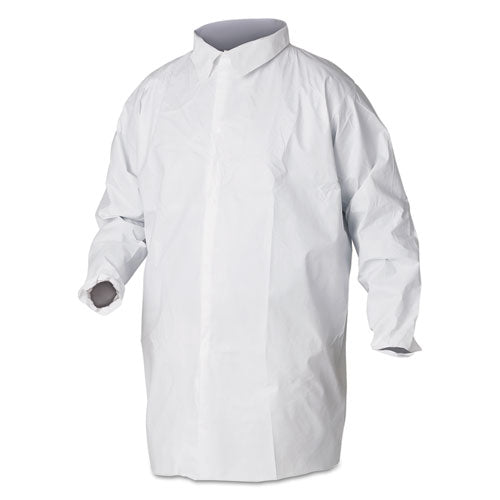Image of KleenGuard KCC 44444 A40 Liquid And Particle Protection Lab Coats, X-Large, White, 30/carton