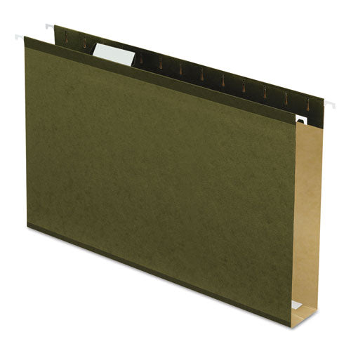 Image of Pendaflex® 04153X2 Extra-Capacity Reinforced Hanging File Folders with Box Bottom, 2" Capacity, Legal Size, 1/5-Cut Tabs, Green, 25/Box