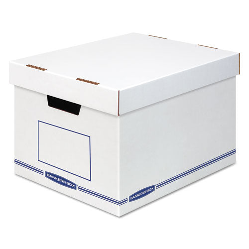 Image of Bankers Box® 4662401 Organizer Storage Boxes, X-Large, 12.75" X 16.5" X 10.5", White/blue, 12/carton