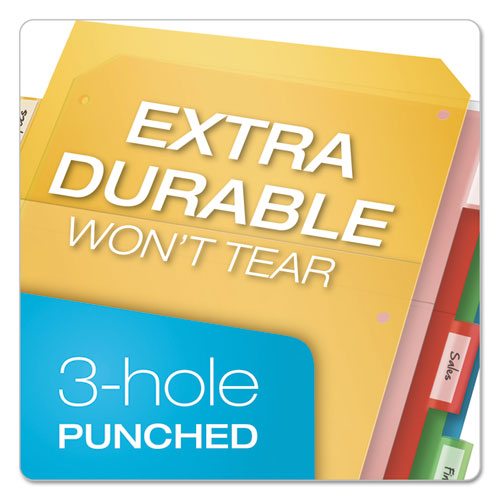 Image of Cardinal® 84009 Poly Ring Binder Pockets, 8.5 x 11, Letter, Assorted Colors, 5/Pack
