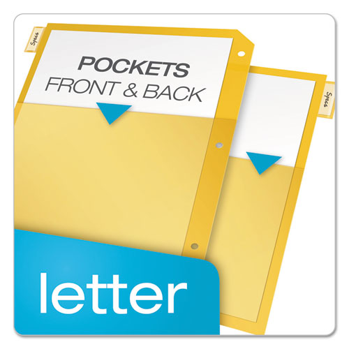 Image of Cardinal® 84009 Poly Ring Binder Pockets, 8.5 x 11, Letter, Assorted Colors, 5/Pack