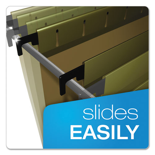 Image of Pendaflex® 6152X2 Extra-Capacity SureHook Hanging Folders, 2" Capacity, Letter Size, 1/5-Cut Tabs, Standard Green, 20/Box