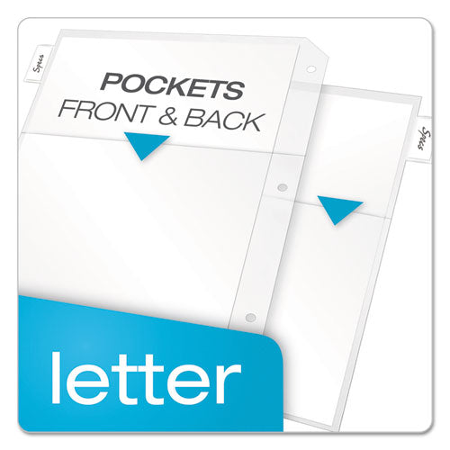 Image of Cardinal® 84010CB Poly Ring Binder Pockets, 8.5 x 11, Clear, 5/Pack