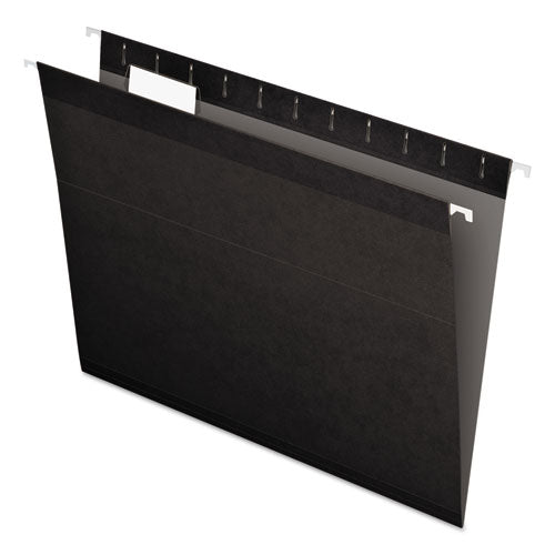 Image of Pendaflex® 04152 1/5 BLA Colored Reinforced Hanging Folders, Letter Size, 1/5-Cut Tabs, Black, 25/Box