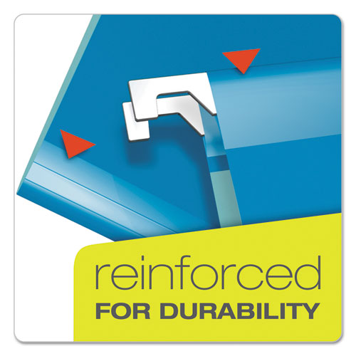 Image of Pendaflex® 04153X2 ASST Extra Capacity Reinforced Hanging File Folders with Box Bottom w/ Tabs, 2" Capacity, Legal, 1/5-Cut Tabs, Asst Colors,25/BX
