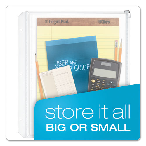 Image of Cardinal® 14201 Expanding Zipper Binder Pockets, 8.5 x 11, Clear, 3/Pack