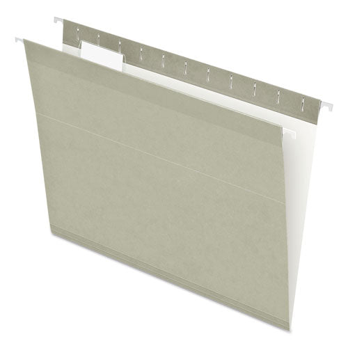 Image of Pendaflex® 04152 1/5 GRA Colored Reinforced Hanging Folders, Letter Size, 1/5-Cut Tabs, Gray, 25/Box