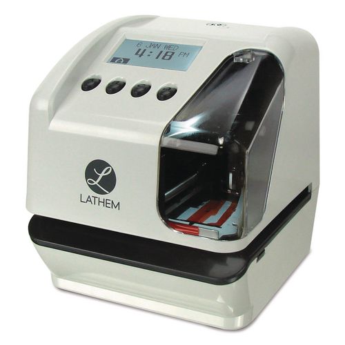 Image of Lathem® Time LT5000 Lt5000 Electronic Time And Date Stamp, Digital Display, Cool Gray