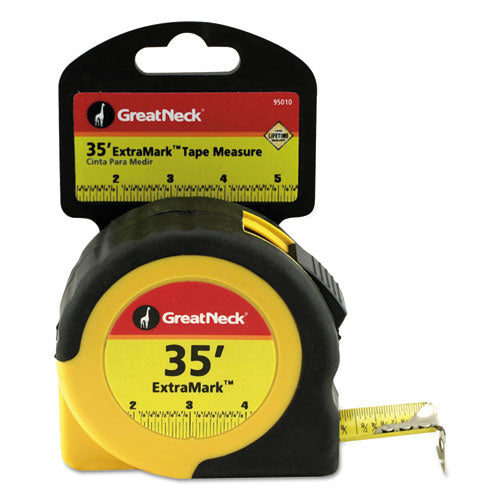 Image of Great Neck® 95010 ExtraMark Tape Measure, 1" x 35 ft, Steel, Orange/Black