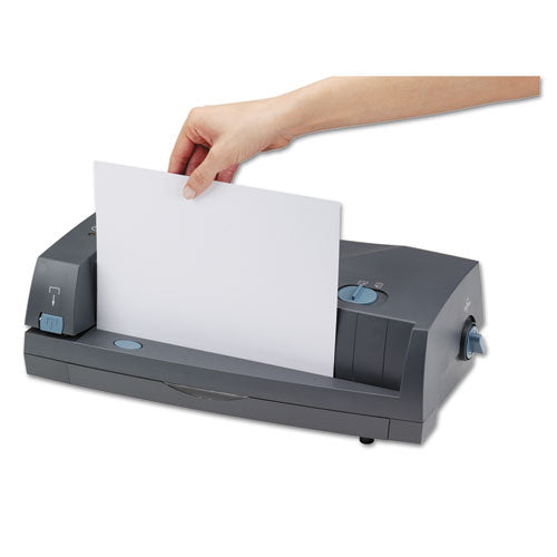 Image of GBC® 7704270 24-Sheet 3230 Electric Two- To Three-Hole Adjustable Punch, 9/32" Holes, Gray