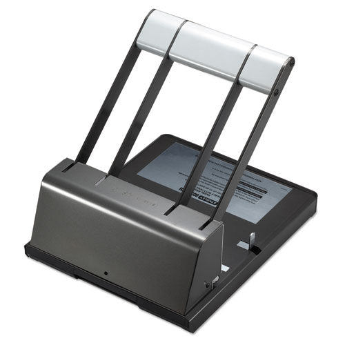 Image of Bostitch® 03200 130-Sheet Xtreme Duty Adjustable Two- to Three-Hole Punch, 9/32" Holes, Black/Silver