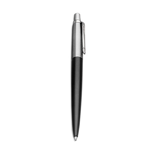 Image of Parker® 1953184 Jotter Bond Street Ballpoint Pen, Retractable, Medium 1 mm, Blue Ink, Black/Chrome Barrel