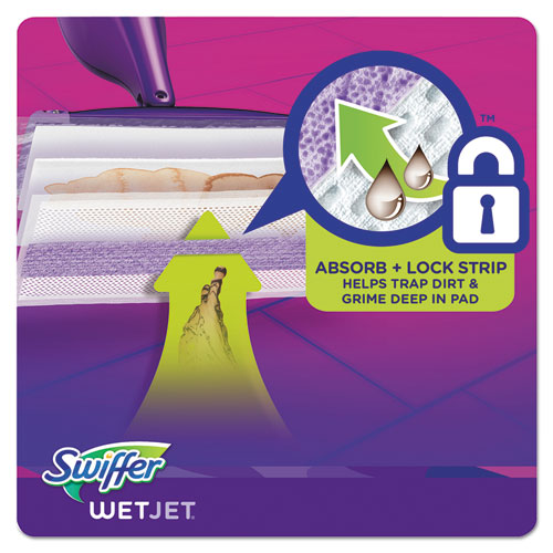 Image of Swiffer® 08443 WetJet System Refill Cloths, 11.3" x 5.4", White, 24/Box, 4/Carton