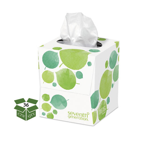 Image of Seventh Generation® SEV 13719 100% Recycled Facial Tissue, 2-Ply, White, 85 Sheets/Box, 36 Boxes/Carton