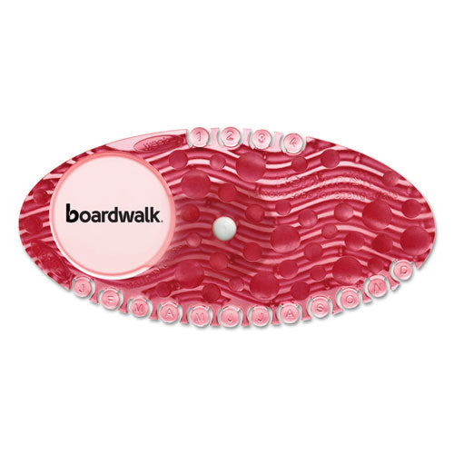 Image of Boardwalk® CURVP010I060M01AAS8100 Curve Solid Air Freshener, Spiced Apple, Red, 10/Box, 6 Boxes/Carton