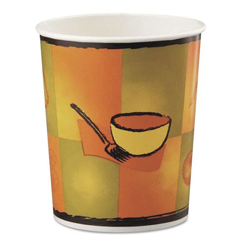 Image of Chinet® 70316 Streetside Squat Paper Food Container, Streetside Design, 16 Oz, 25/bag, 20 Bags/carton