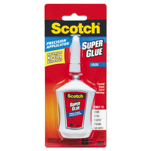 Image of Scotch® AD124 Super Glue With Precision Applicator, 0.14 Oz, Dries Clear