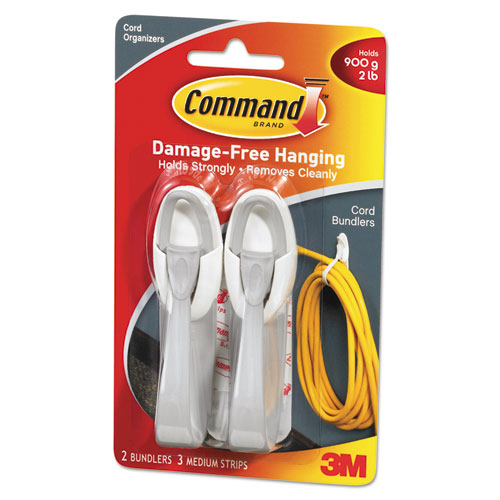 Image of Command 17304-ES Cable Bundler, White, 2/pack