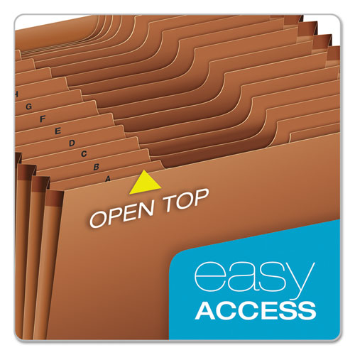 Image of Pendaflex® R219AHD Heavy-Duty Open-Top Expanding Stadium File, 21 Sections, 1/3-Cut Tabs, Legal Size, Redrope