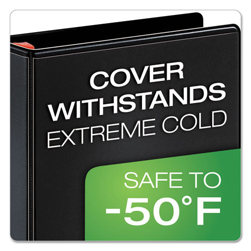 Image of Cardinal® 26331 XtraLife ClearVue Non-Stick Slant-D Ring Binder, 3 Rings, 3" Capacity, 11 x 8.5, Black
