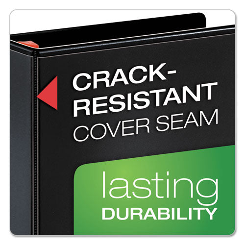 Image of Cardinal® 26351CB XtraLife ClearVue Non-Stick Slant-D Ring Binder, 3 Rings, 5" Capacity, 11 x 8.5, Black