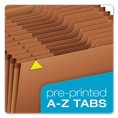 Image of Pendaflex® R119ALHD Heavy-Duty Expanding File with Reinforced Flap, 21 Sections, Elastic Cord Closure, 1/3-Cut Tabs, Legal Size, Redrope