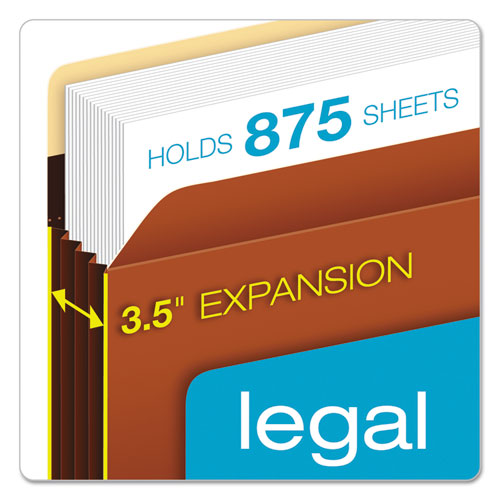 Image of Pendaflex® C1526EHD Heavy-Duty File Pockets, 3.5" Expansion, Legal Size, Redrope, 25/box