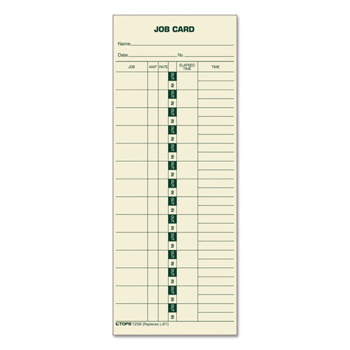 Image of TOPS 1258 Manila Job Cards, Replacement for 15-800622/L-61, One Side, 3.5 x 9, 500/Box