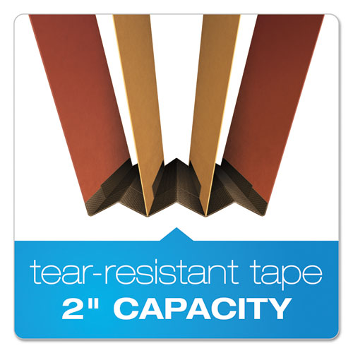 Image of Pendaflex® 2257R Six-Section Pressboard Classification Folders, Expands 2", 2 Dividers, 6 Embedded Fasteners, Legal Size, Red, 10/Box