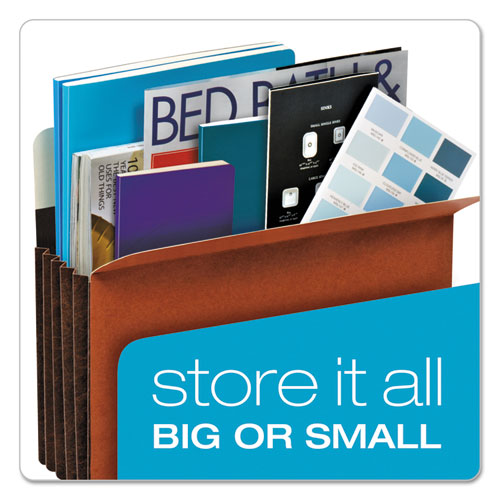 Image of Pendaflex® 15444HD Heavy-Duty File Pockets, 7" Expansion, Letter Size, Redrope, 5/box