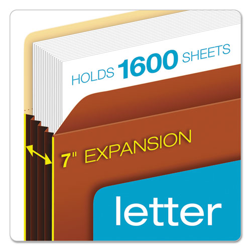 Image of Pendaflex® 15444HD Heavy-Duty File Pockets, 7" Expansion, Letter Size, Redrope, 5/box