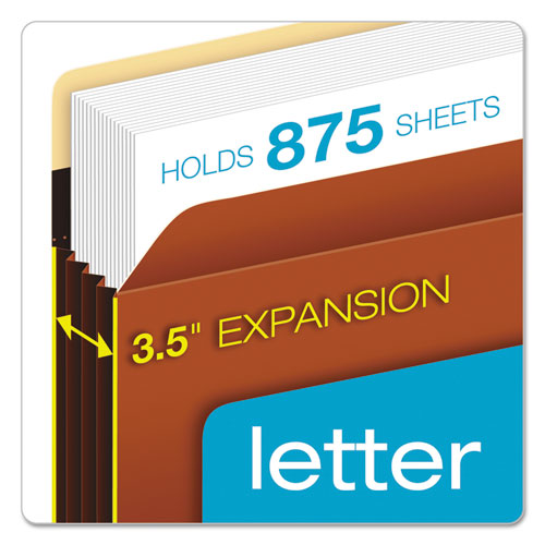 Image of Pendaflex® C1524EHD Heavy-Duty File Pockets, 3.5" Expansion, Letter Size, Redrope, 25/box