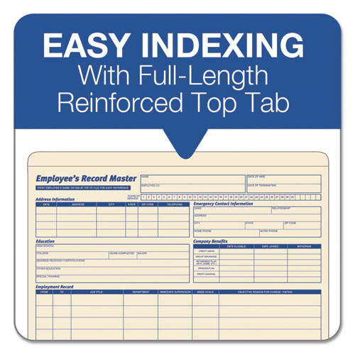 Image of TOPS 3280 Employee Record Master File Jacket, Straight Tab, Letter Size, Manila, 20/pack