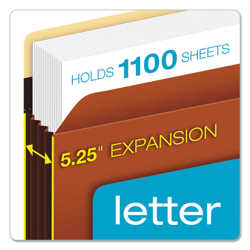 Image of Pendaflex® C1534GHD Heavy-Duty File Pockets, 5.25" Expansion, Letter Size, Redrope, 10/box