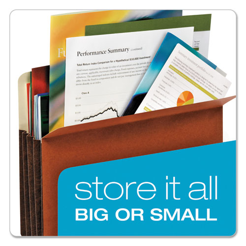Image of Pendaflex® 63264 File Pocket with Tyvek, 3.5" Expansion, Letter Size, Redrope, 10/Box