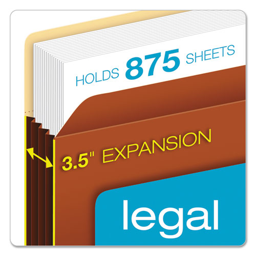 Image of Pendaflex® 64264 File Pocket with Tyvek, 3.5" Expansion, Legal Size, Redrope, 10/Box