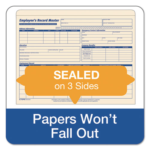 Image of TOPS 3280 Employee Record Master File Jacket, Straight Tab, Letter Size, Manila, 20/pack